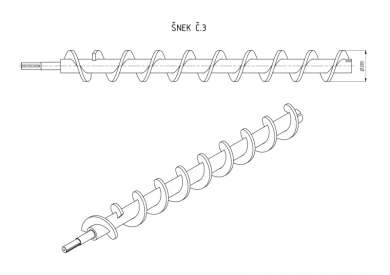Šnek pro bioplynové stanice typ č.3